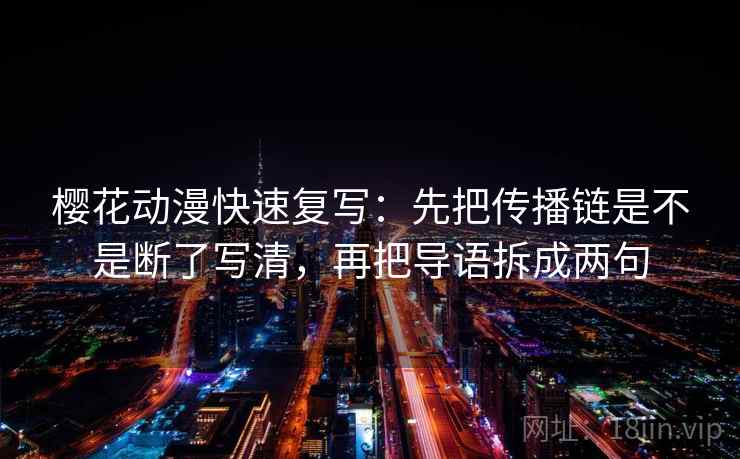 樱花动漫快速复写：先把传播链是不是断了写清，再把导语拆成两句