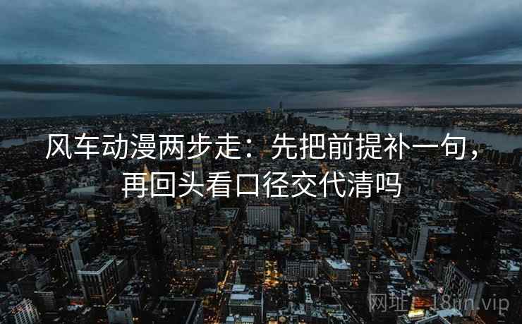 风车动漫两步走：先把前提补一句，再回头看口径交代清吗